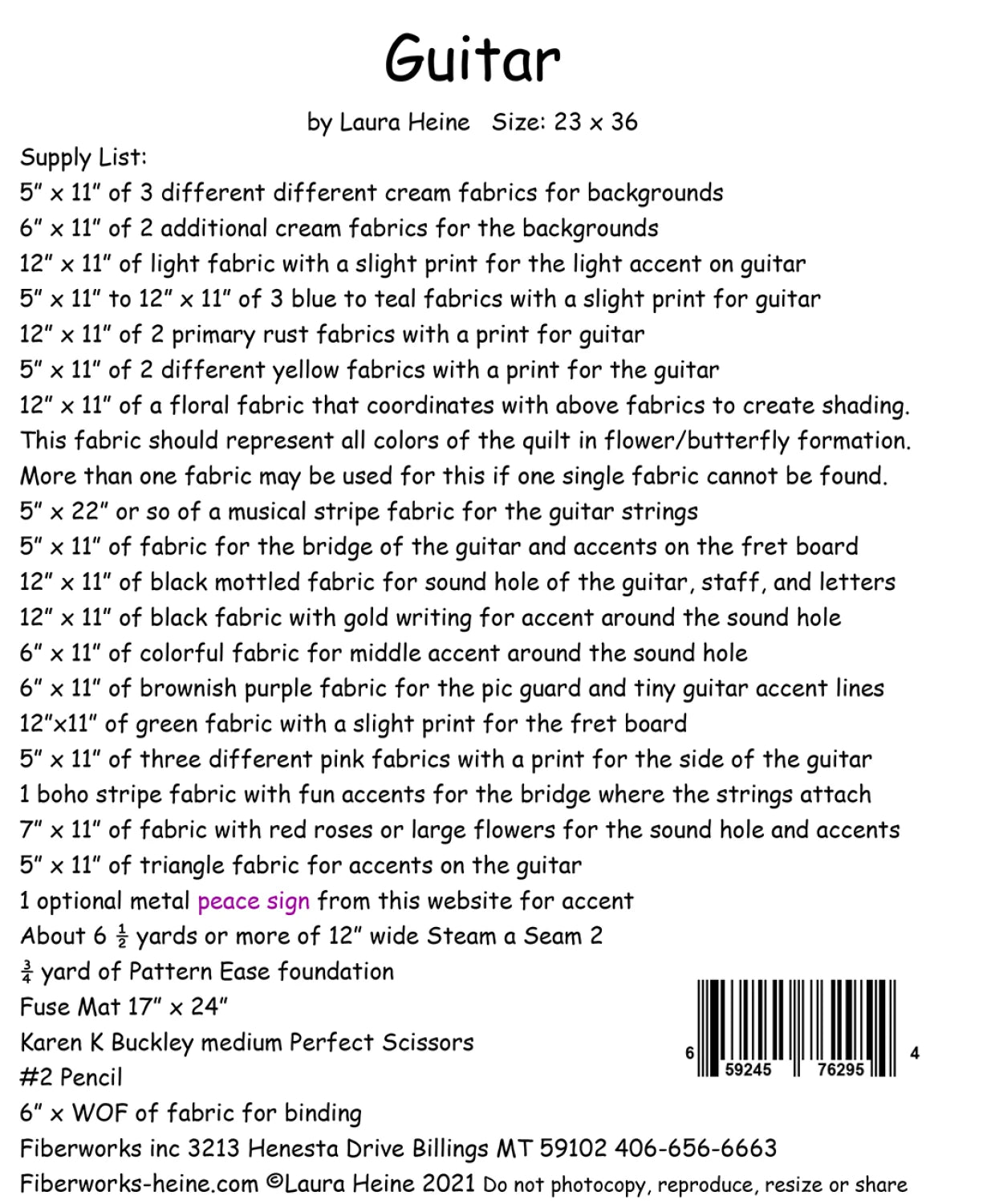 Guitar Collage Pattern By Laura Heine