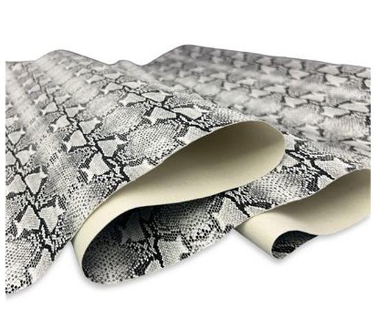 Simply Classic Faux Geometric Snake Faux Leather – Black/White 18" x 54"