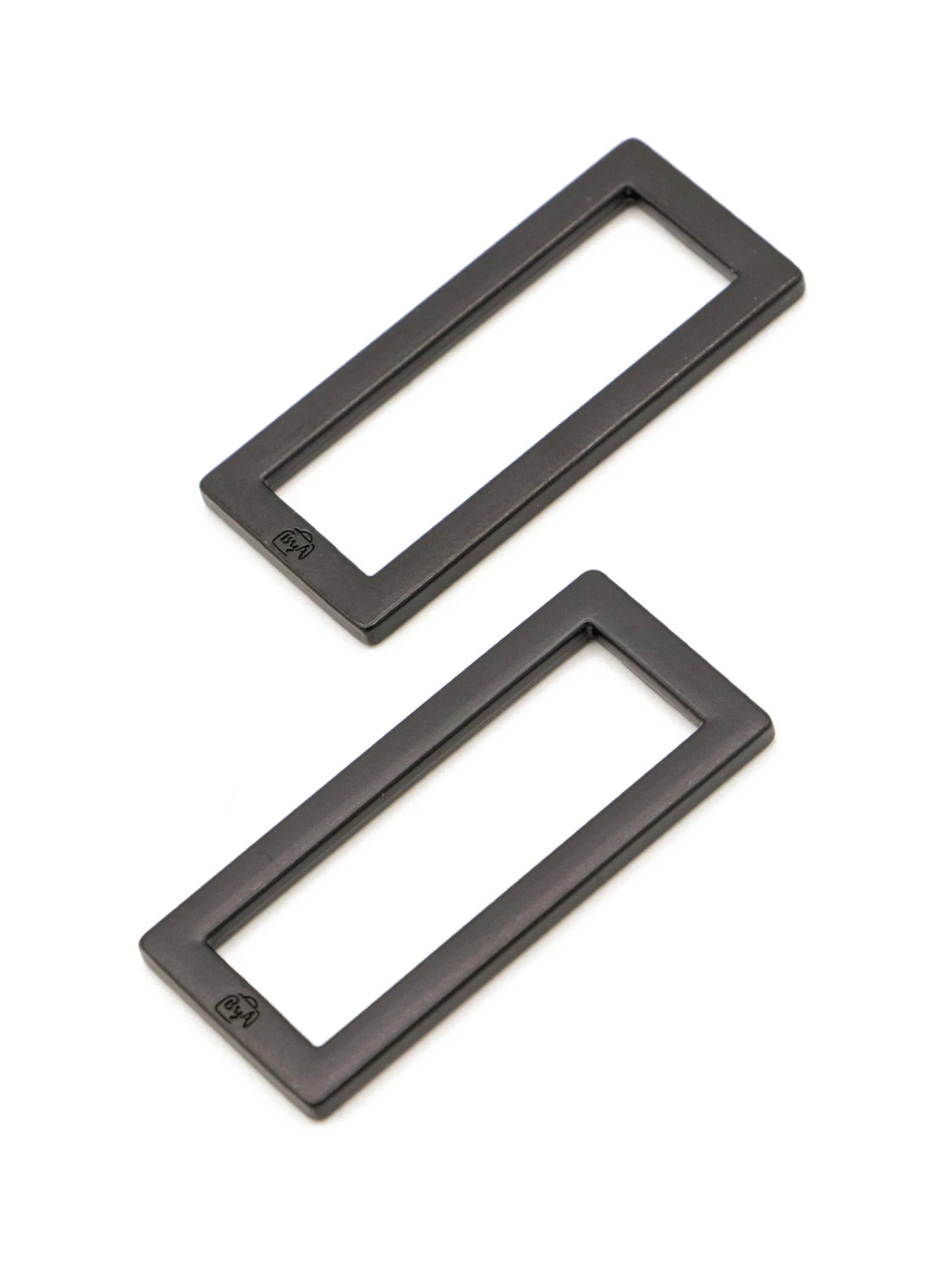 Rectangle Ring Flat 1-1/2in Black Metal Set Of Two