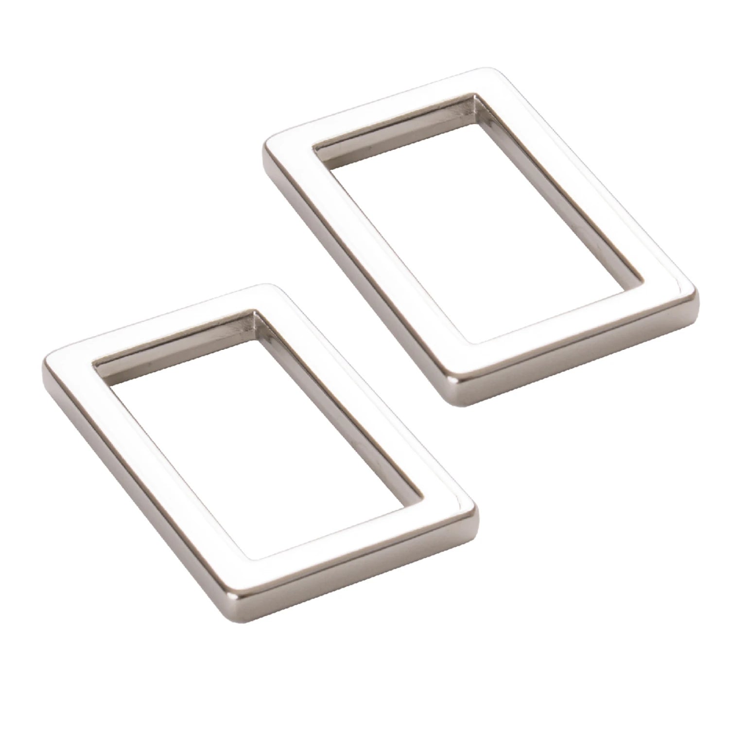 Rectangle Ring Flat 1in Nickel Set Of Two