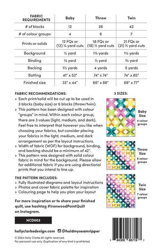 IRONWOOD POINT QUILT PATTERN