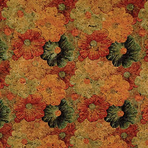 Cork Fabric 18x15" Flower Print