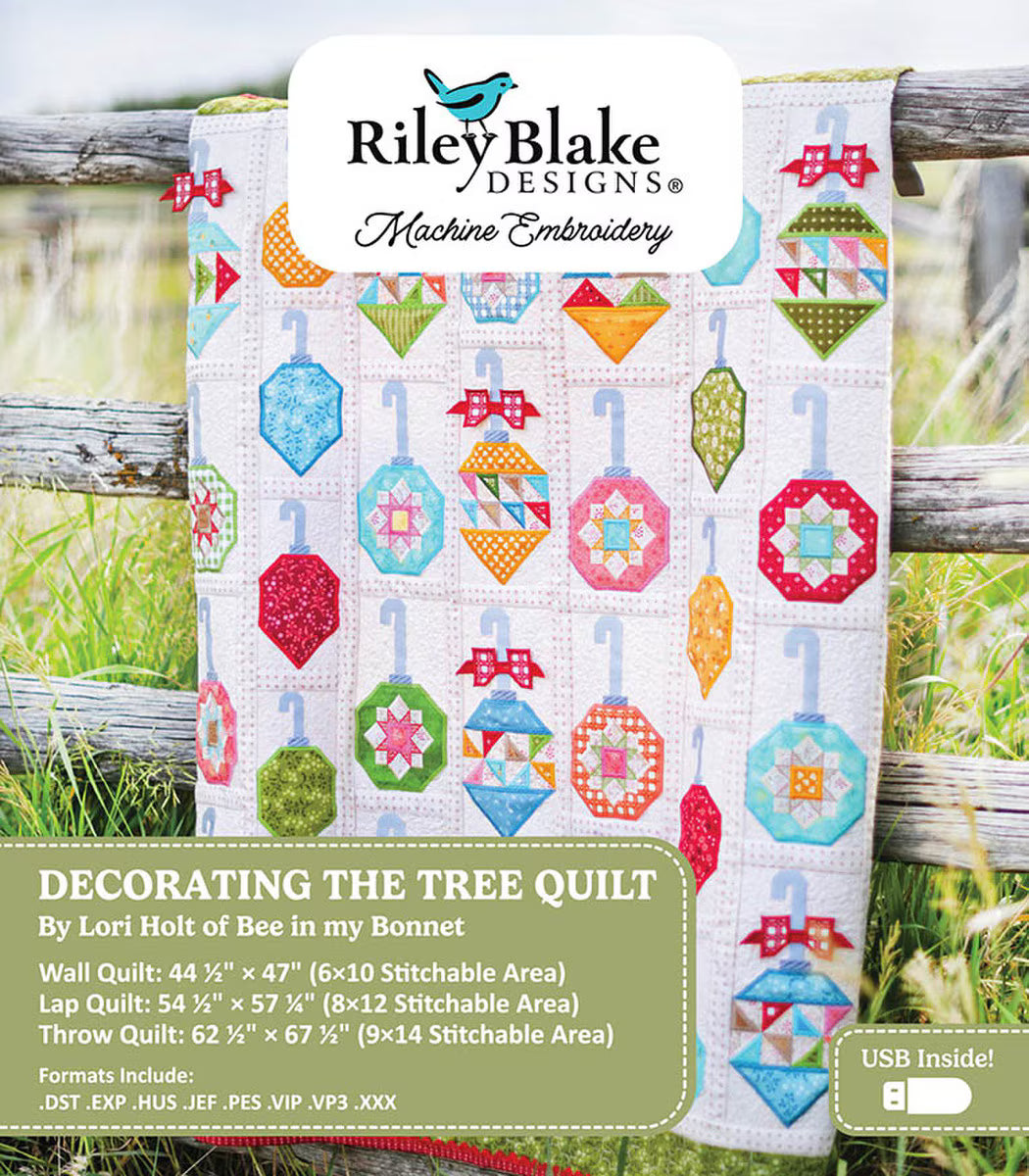 Machine Embroidery Decorating the Tree Quilt