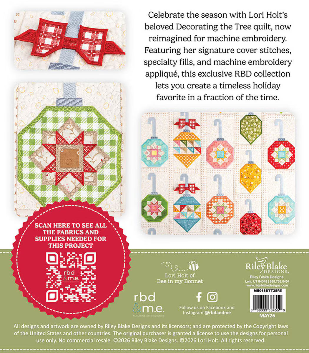 Machine Embroidery Decorating the Tree Quilt