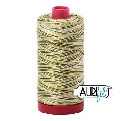 Aurifil Mako Cotton Embroidery Thread 50wt 1422yds Variegated Green SRING PRAIRIE