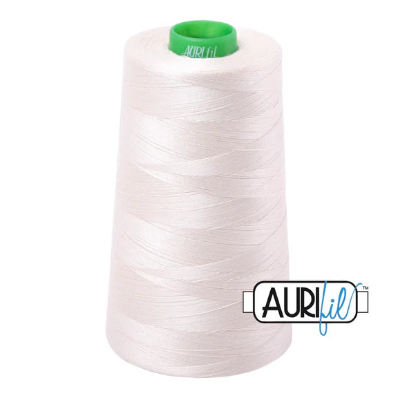 Aurifil 40wt Cotton Thread Cone - Silver White