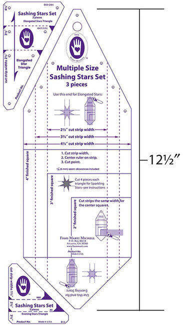 SASHING STARS SET- 3 PC