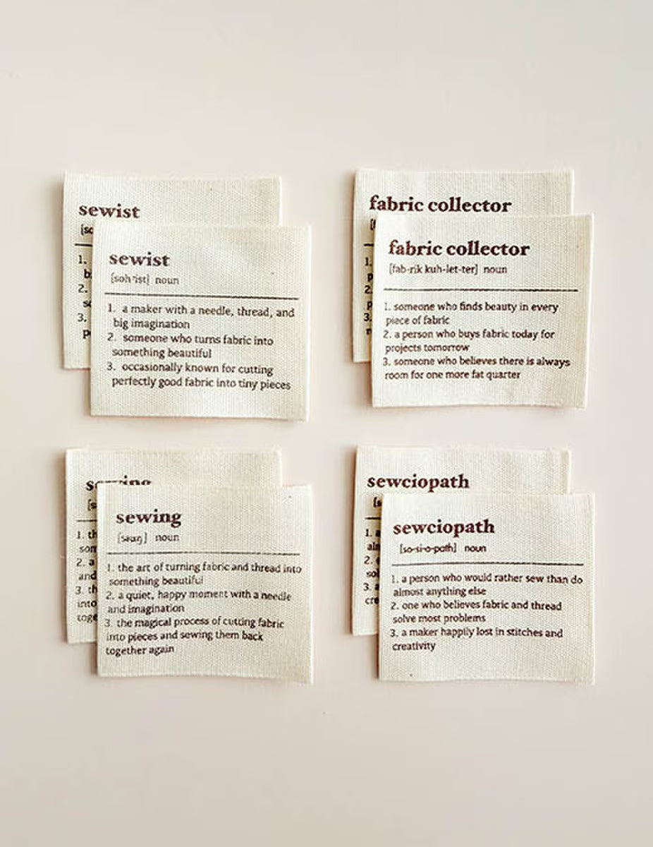 Minki Kim Sewing Dictionary Cotton Labels