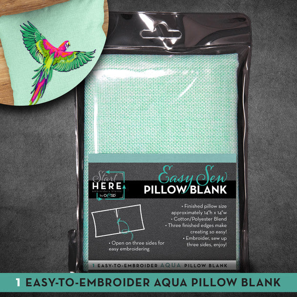 PILLOW CASE AQUA 14X14" 1/PC"