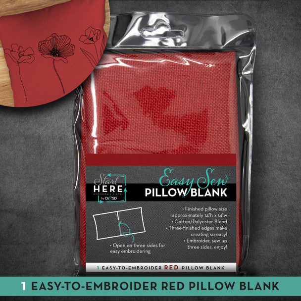 PILLOW CASE RED 14X14" 1PC"