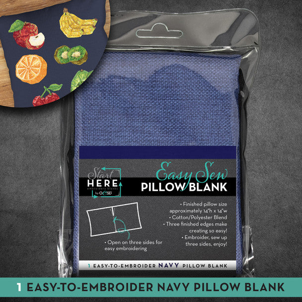 PILLOW CASE NAVY 14X14" 1PC"