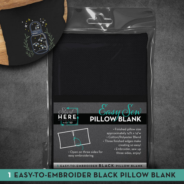 PILLOW CASE BLACK 14X14" 1PC"