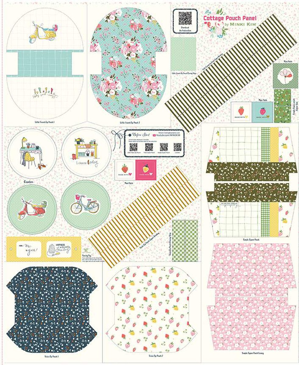RILEY BLAKE, COTTAGE POUCH PANEL BY MINKI KIM