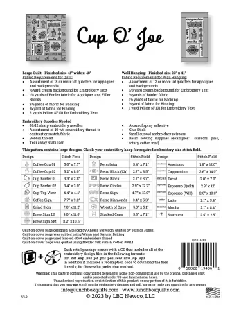 CUP O' JOE APPLIQUE MACHINE EMBROID