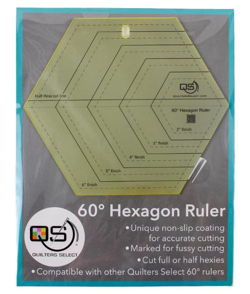 Quilters Select 60 Degree Hexagon Non-Slip Ruler