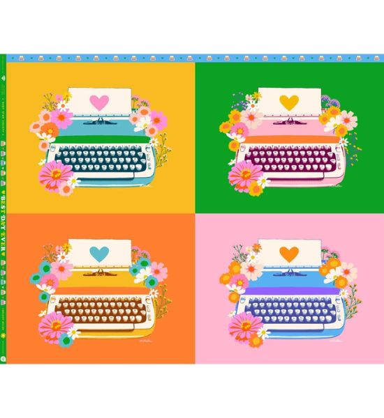 Ruby Star Society Best Day Ever Typewriter Panel 1YD