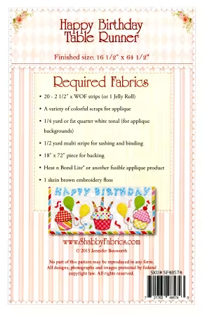 HAPPY BIRTHDAY TABLE RUNNER