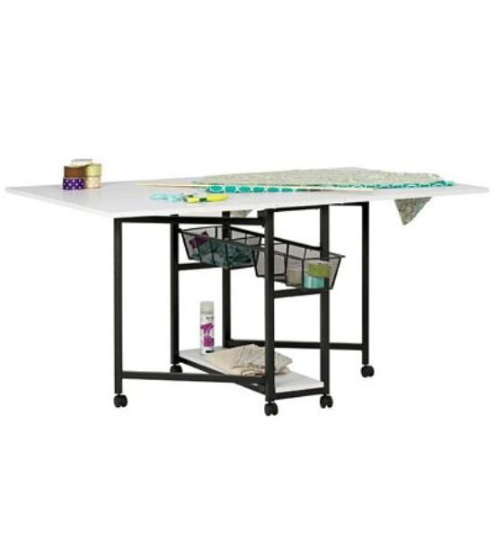 Sew Ready Mobile Folding Craft & Cutting Table with Storage