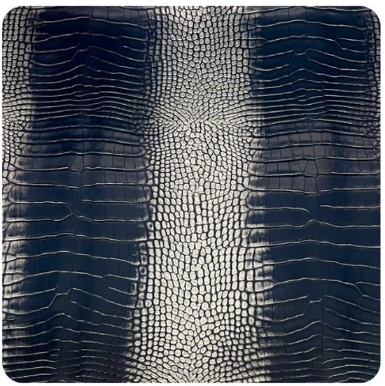 Simply Classic Faux Crocodile Faux Leather – Silver Blend Navy