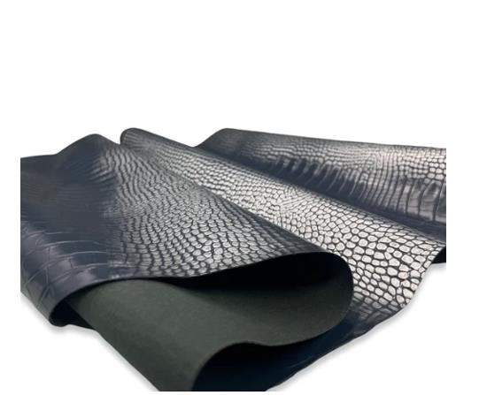 Simply Classic Faux Crocodile Faux Leather – Silver Blend Navy