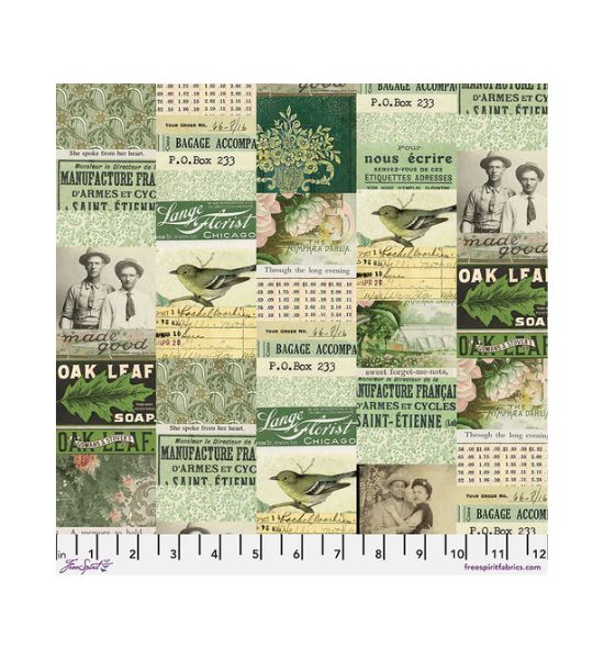 Tim Holtz Green Eclectic Elements Palette Fat Quarter Bundle