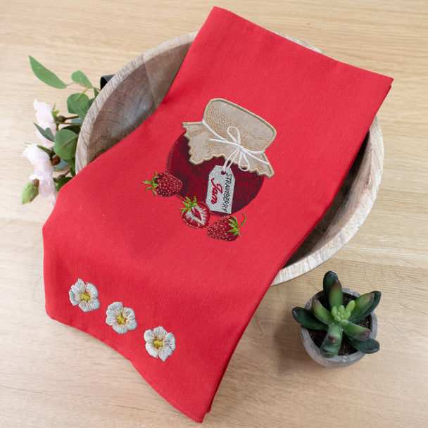 TEA TOWEL RED 20X28" 2/PK"