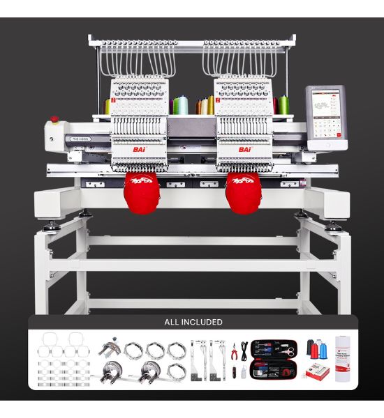 BAi THE VISION – 2 Head 15 Needle Commercial Embroidery Machine