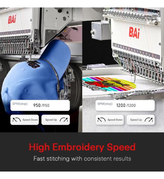BAi THE VISION – 2 Head 15 Needle Commercial Embroidery Machine