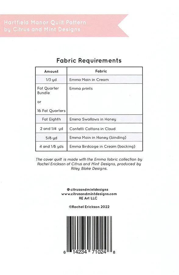 Citrus and Mint Designs Hartfield M
