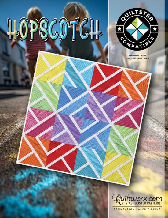 Quiltworx Hopscotch Foundation Paper Piecing Quilt Pattern – 30" x 30"