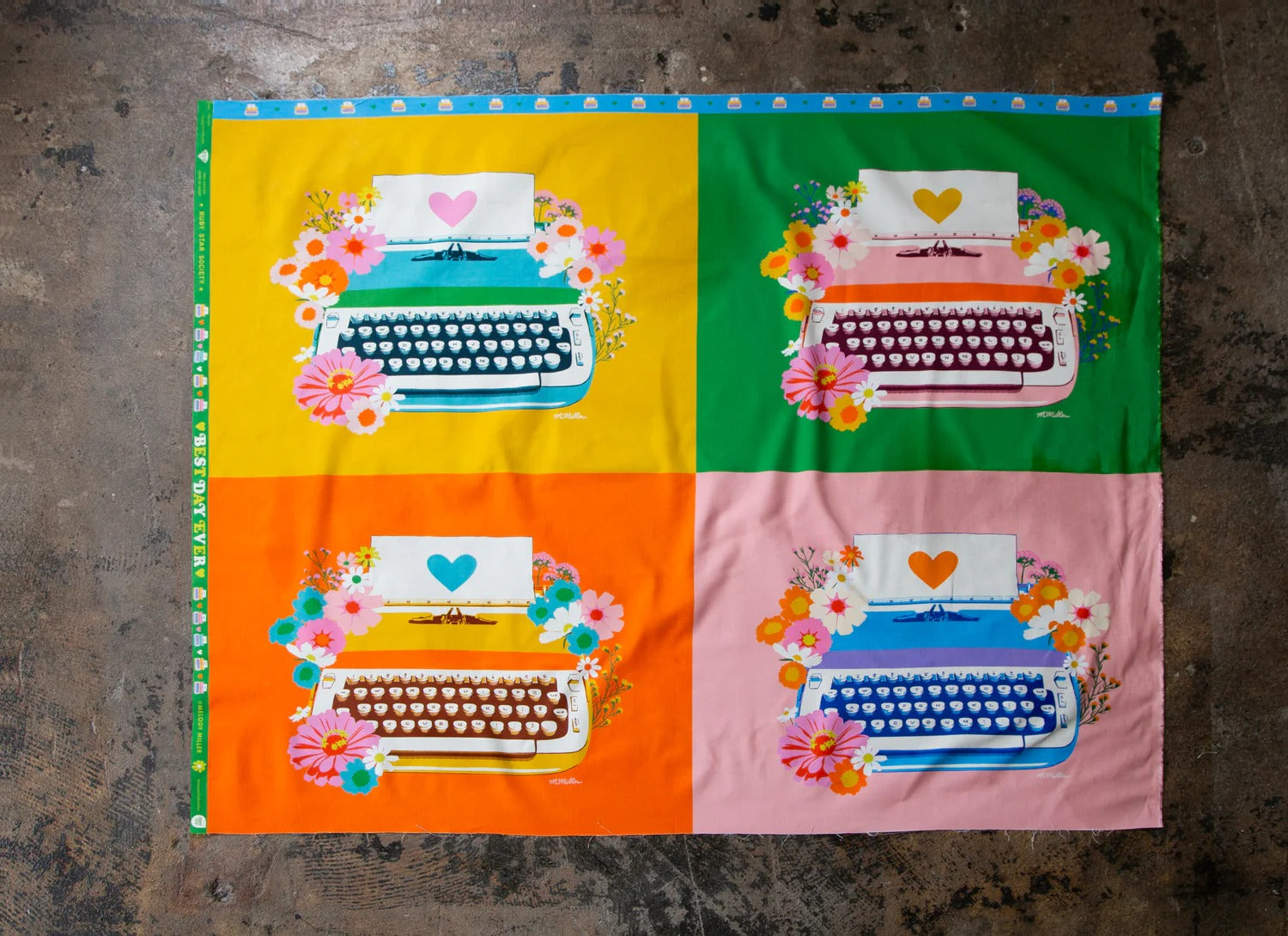 Ruby Star Society Best Day Ever Typewriter Panel 1YD