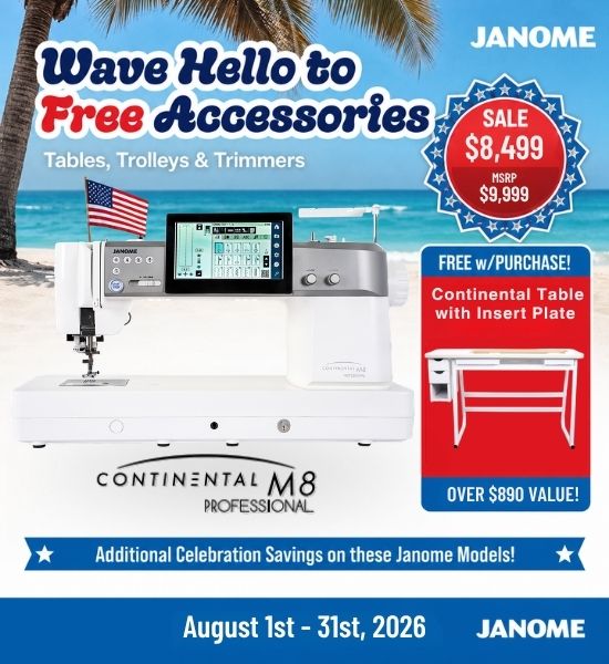 Janome Continental M8 Professional Sewing & Quilting Machine