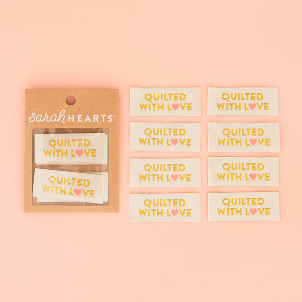 QUILTED WITH LOVE GOLD WOVEN LABELS