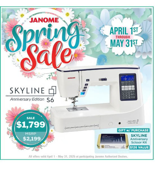 Janome Skyline 6 Anniversary Edition With FREE Accessory Bundle ($126 Value)