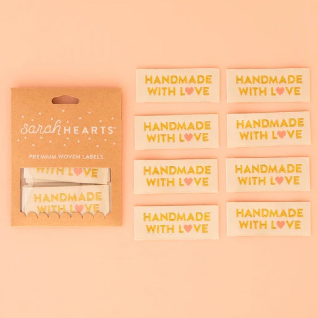 HANDMADE WITH LOVE GOLD WOVEN LABEL