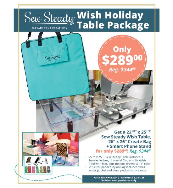 Sew Steady® Holiday Table Packages